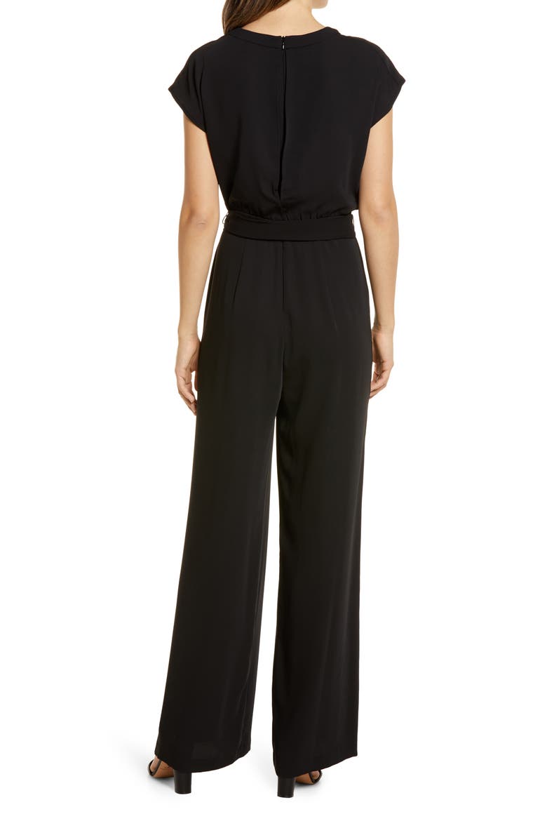Surplice Jumpsuit, Alternate, color, BLACK