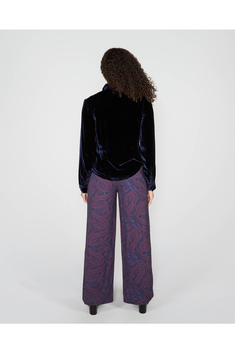 Sylvia Velvet Shirt, Alternate, color, Navy Velvet