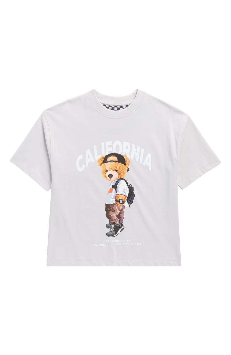 DENIM AND FLOWER Kids' California Bear Graphic T-Shirt, Main, color, Grey