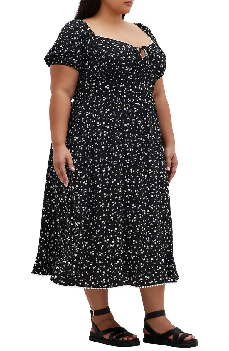 City Chic Dress Sky Floral Midi Dress, Alternate, color,