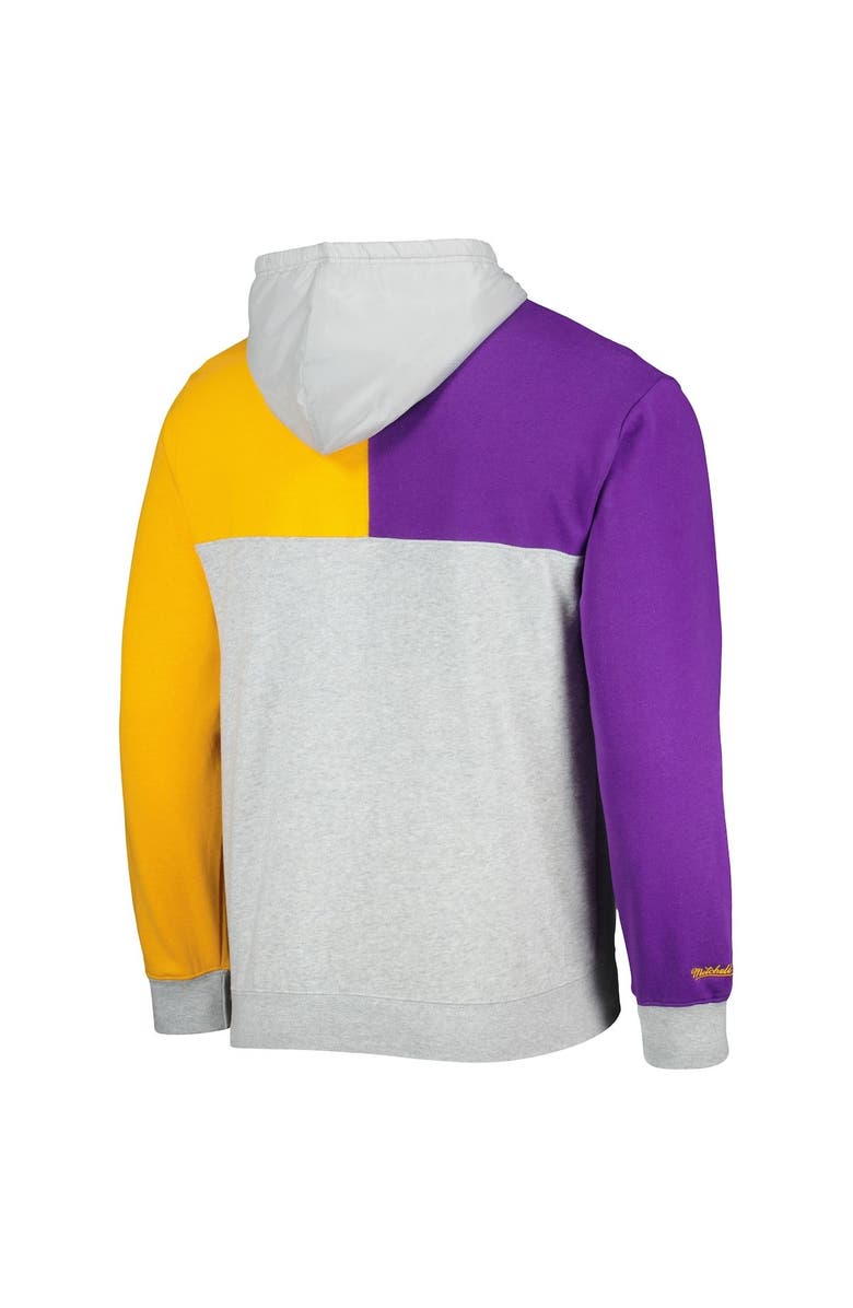 Mitchell & Ness Men's Mitchell & Ness  Heather Gray Los Angeles Lakers Tie-Breaker Pullover Hoodie, Alternate, color, 