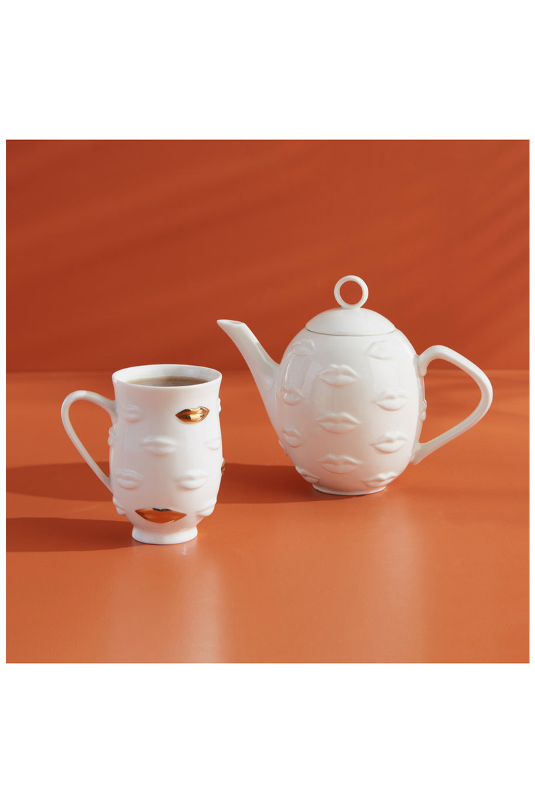 Gilded Gala Mug, Alternate, color, White / Gold