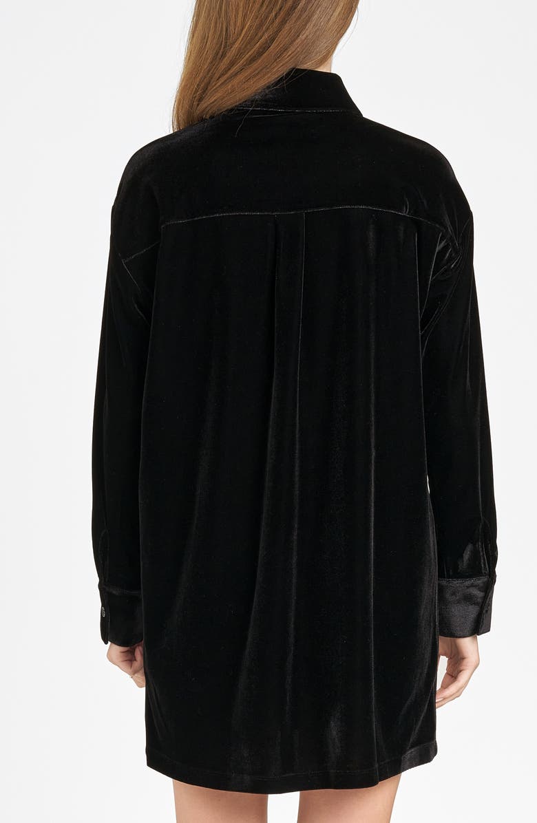 WAYF Briella Long Sleeve Velvet Shirtdress, Alternate, color,