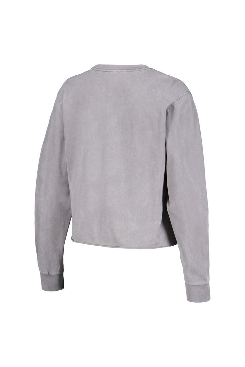 Women's The Wild Collective  Gray Golden State Warriors Band Cropped Long Sleeve T-Shirt, Alternate, color, Gray
