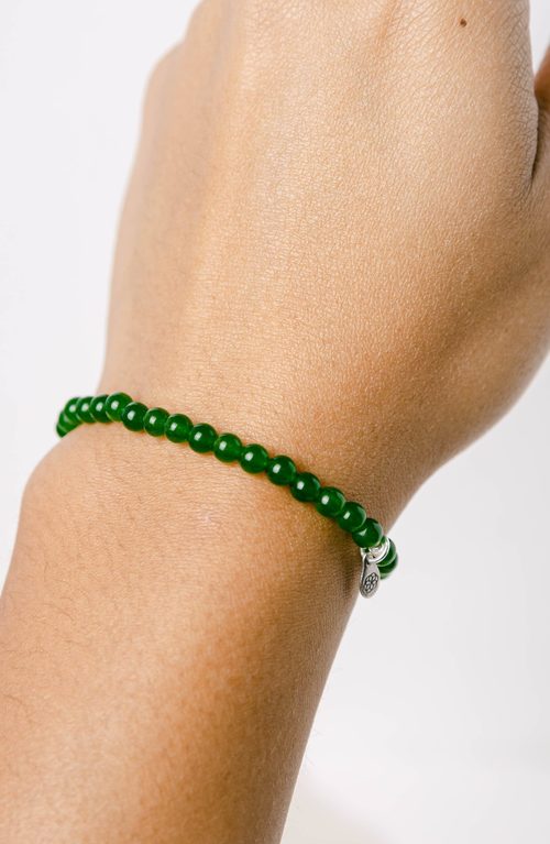 Tiny Rituals Jade Energy Bracelet In Dark Green