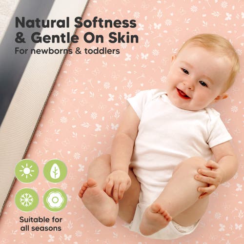 Keababies 2-pack Soothe [protect+] Waterproof Mini Crib Sheets In Multi
