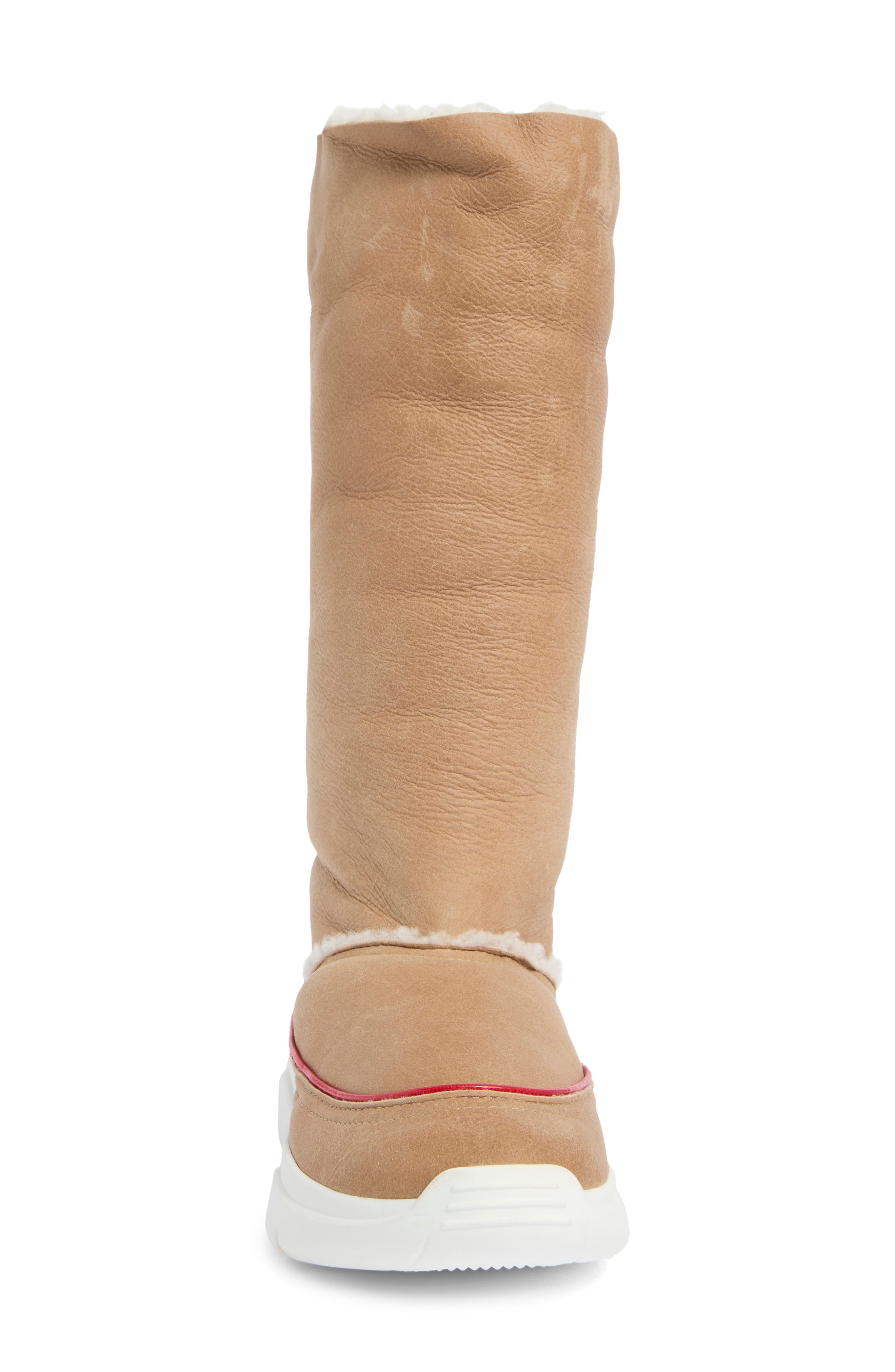 Longchamp Fleece Lined Tall Boot, Alternate, color, Natural