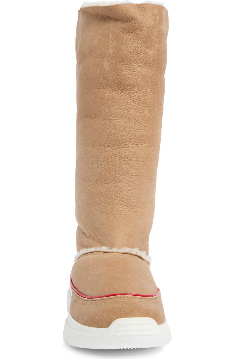 Longchamp Fleece Lined Tall Boot, Alternate, color, Natural