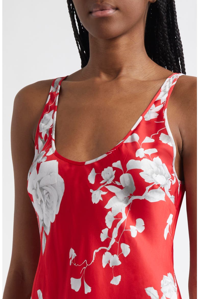 Akiya Floral Sleeveless Silk Satin Maxi Dress, Alternate, color, REDIVORY