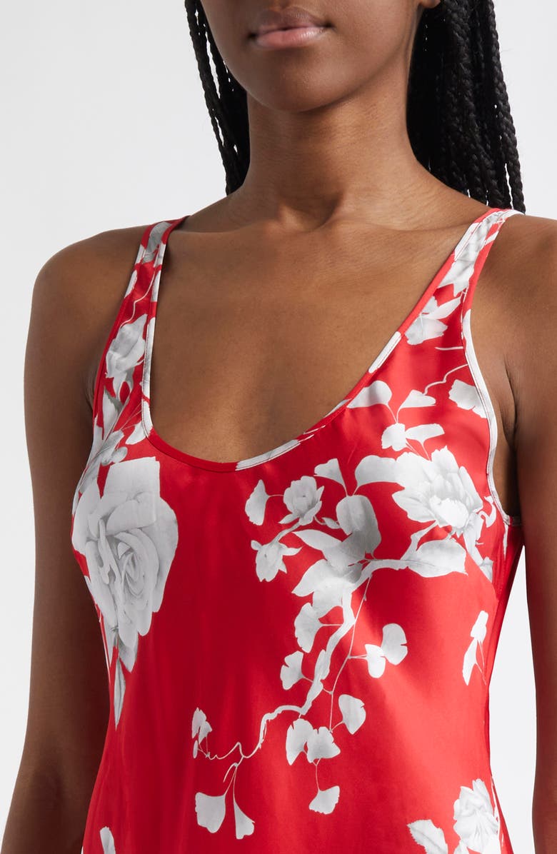 L'AGENCE Akiya Floral Sleeveless Silk Satin Maxi Dress, Alternate, color, 