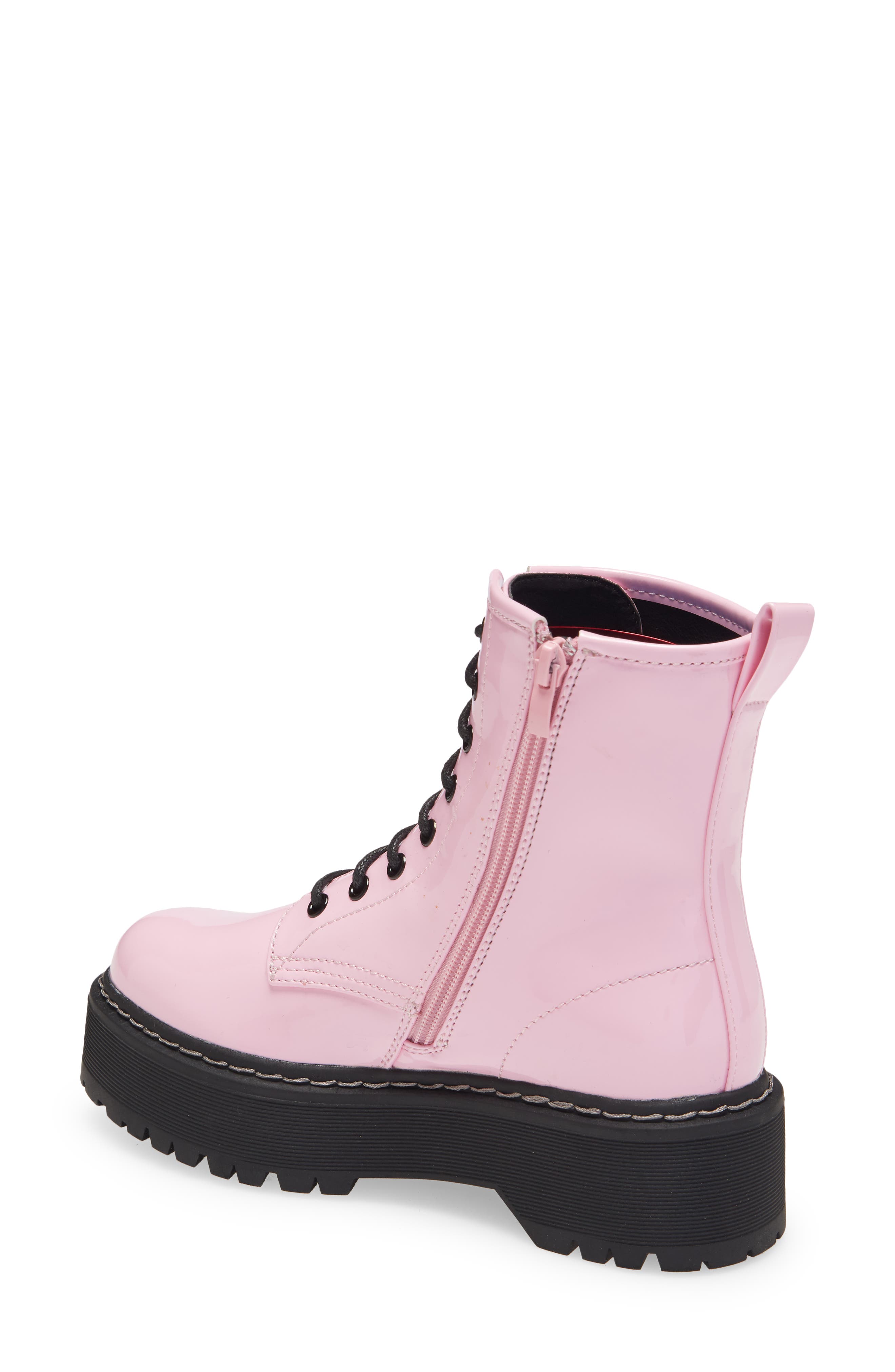 Betty Lace-Up Boot, Alternate, color, PINK PATENT