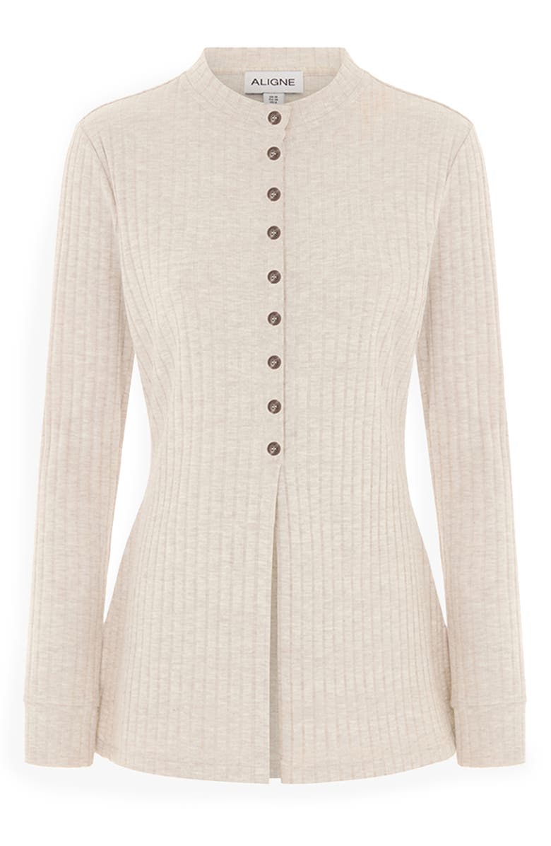 ALIGNE Daphne Rib Cardigan, Alternate, color, Oatmeal Marl