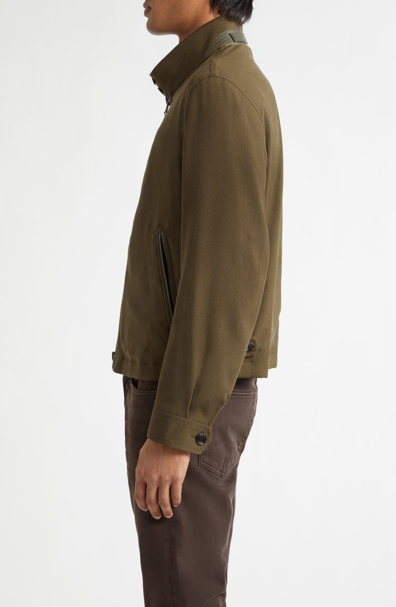 TOM FORD Virgin Wool, Cashmere & Silk Harrington Jacket, Alternate, color, Green Wood