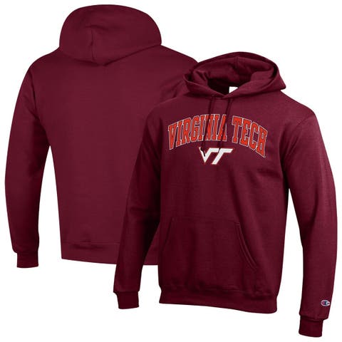 Men's Champion  Maroon Virginia Tech Hokies Arched Logo Fleece Pullover Hoodie