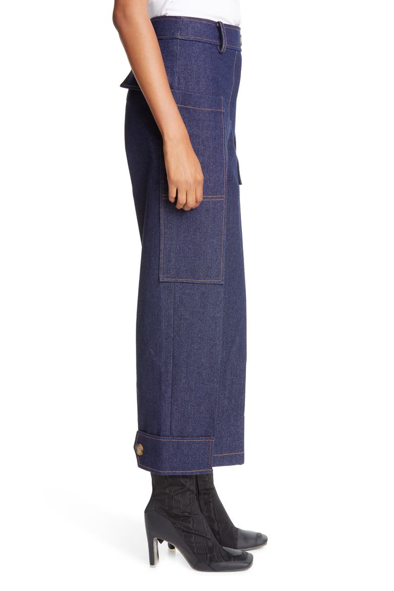 Sadie High Waist Crop Denim Trousers, Alternate, color, DARK BLUE