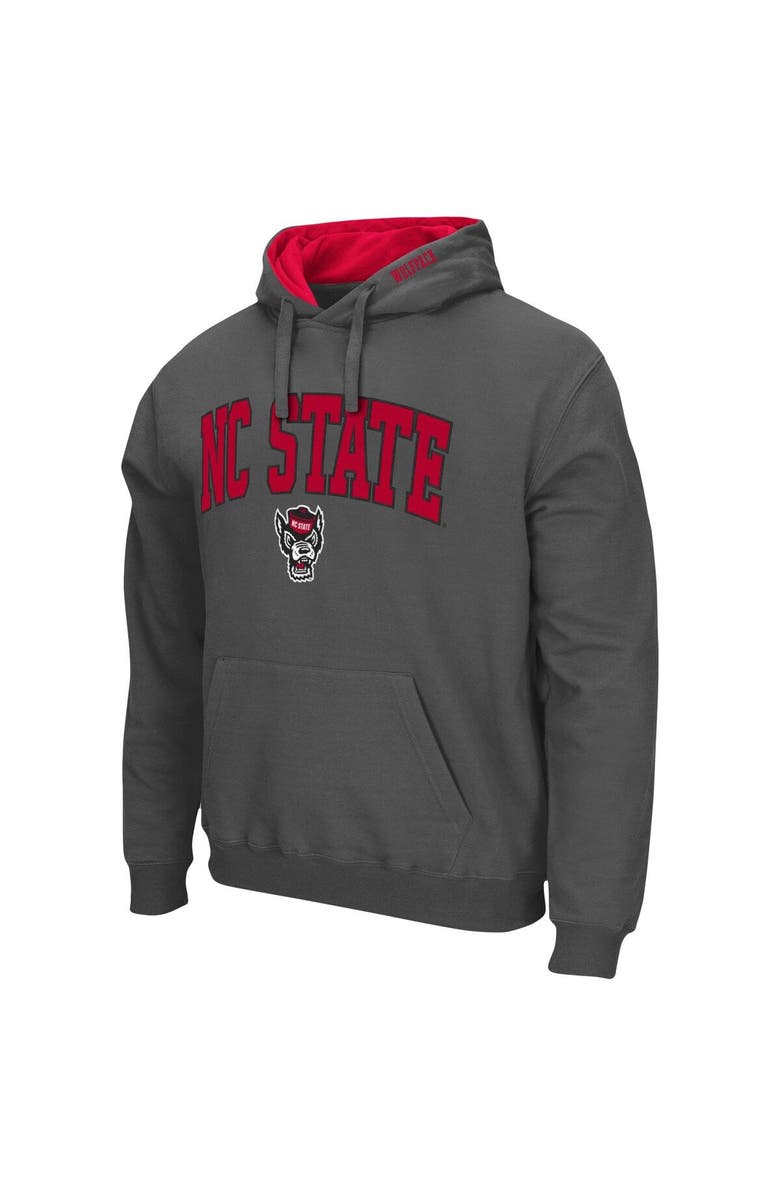 COLOSSEUM Men's Colosseum Charcoal NC State Wolfpack Arch & Logo 3.0 Pullover Hoodie, Alternate, color, Charcoal