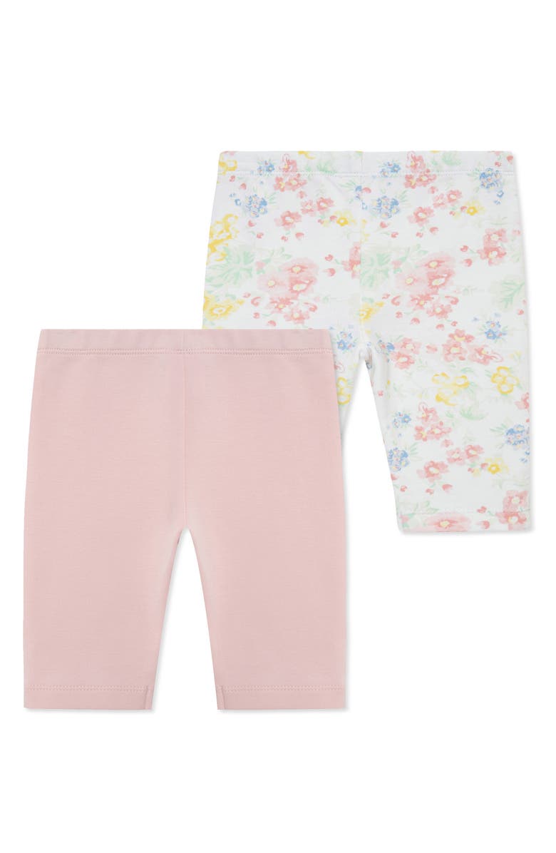 Little Me Set of 2 Assorted Cotton Leggings, Alternate, color, Floral