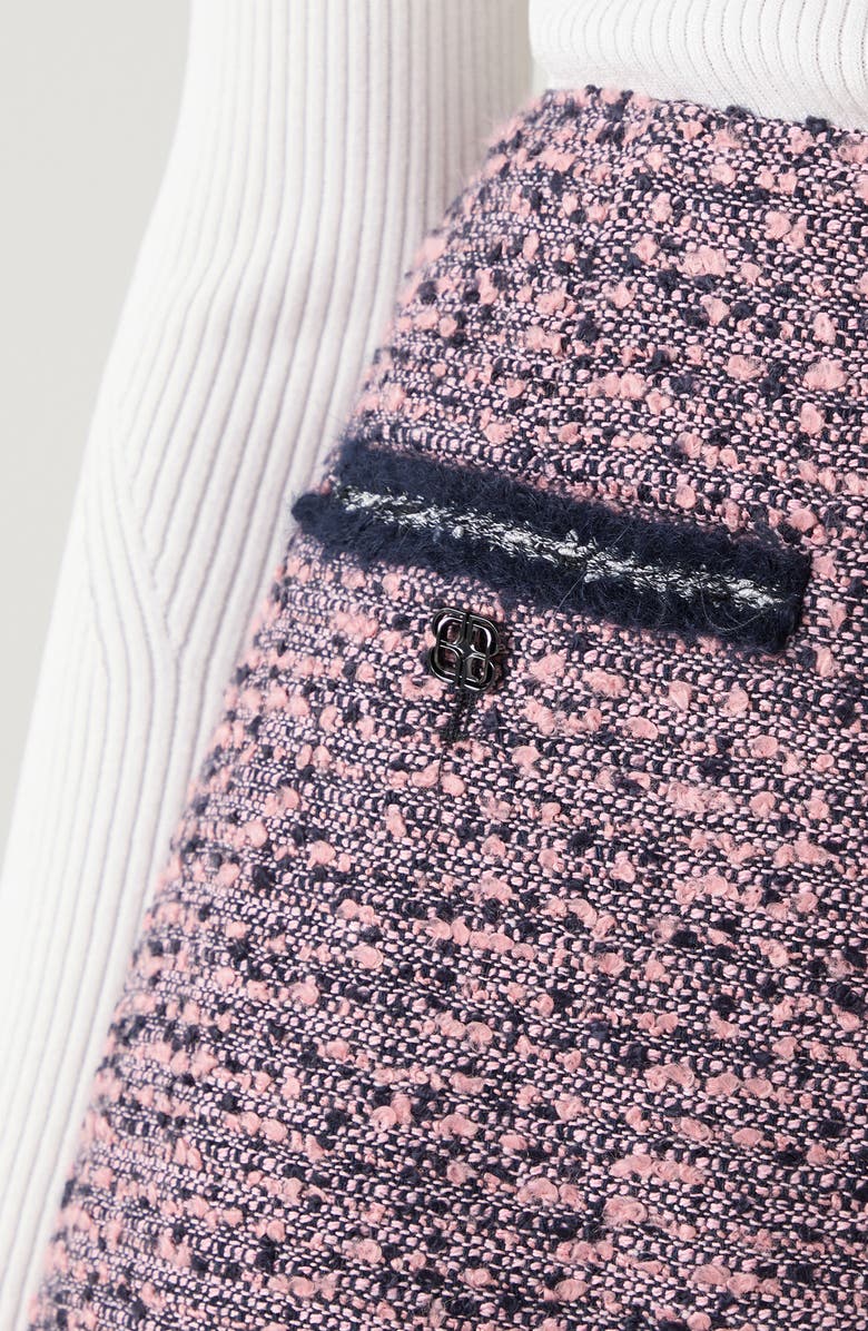 LK Bennett Charlie Recycled Cotton Blend Tweed Miniskirt, Alternate, color, Pink Multi