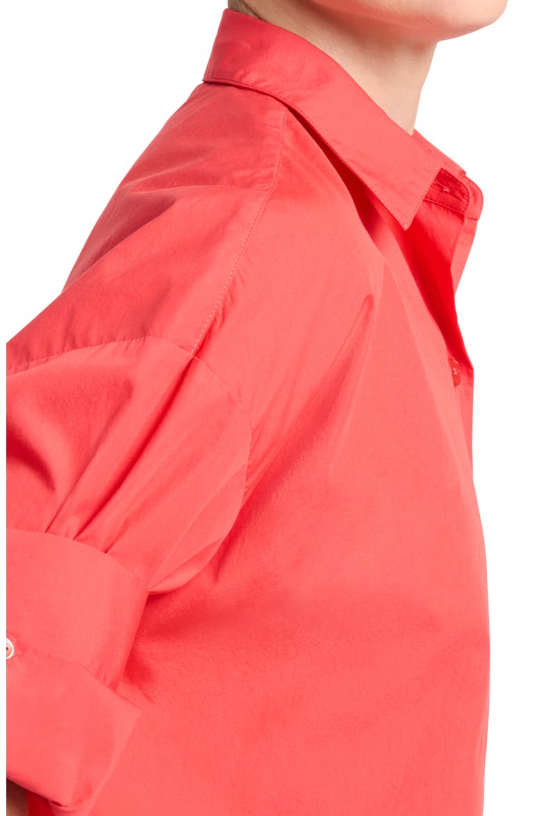 Next Crop Button-Up Shirt, Alternate, color, TOMATO