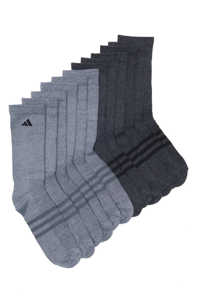 adidas Superlite 3.0 6-Pack Crew Socks, Main, color, Onix Grey/ Black