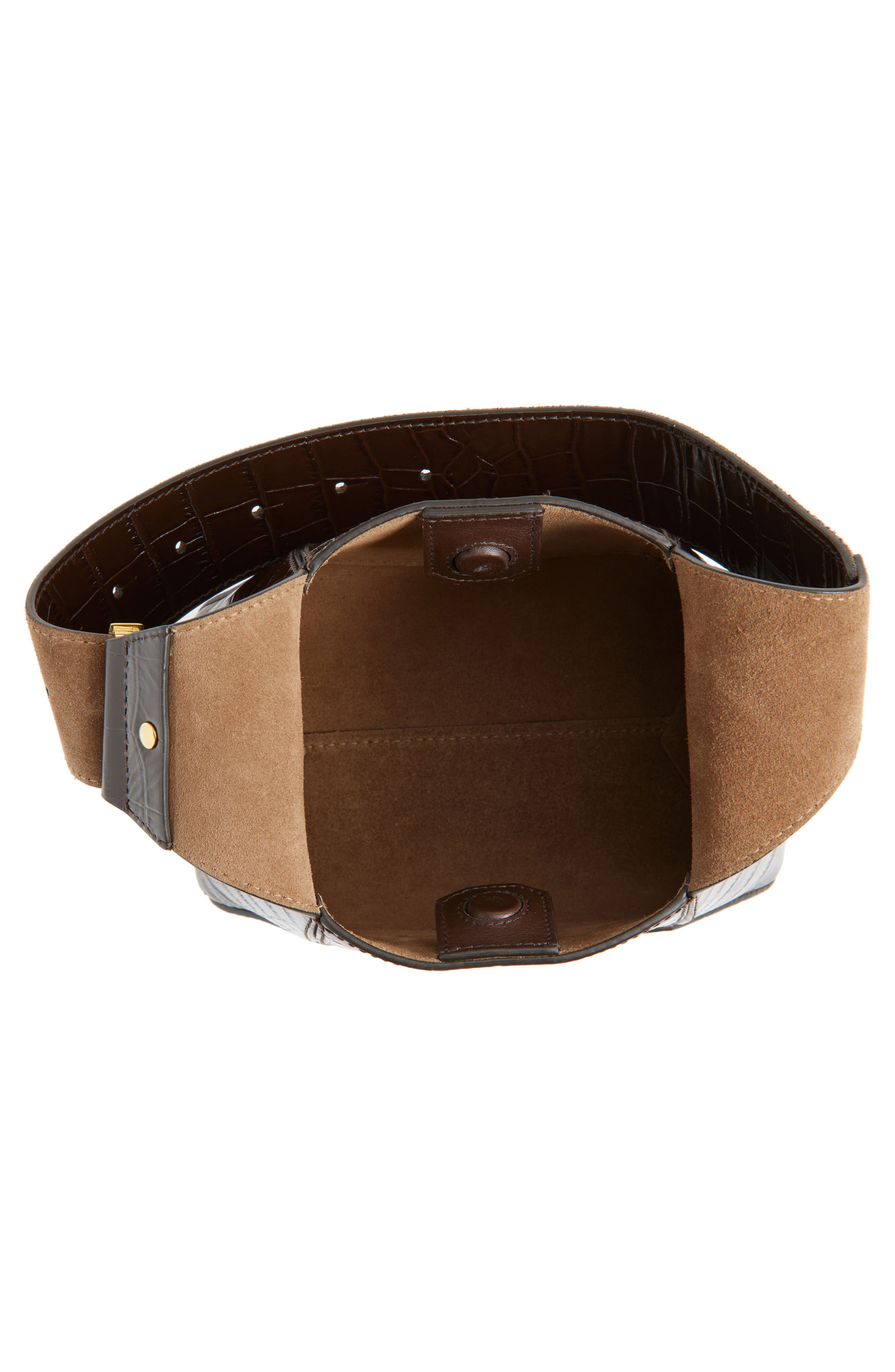 Jimmy Choo Small Diamond Croc Embossed Leather Hobo Bag, Alternate, color, Chocolate/ Gold