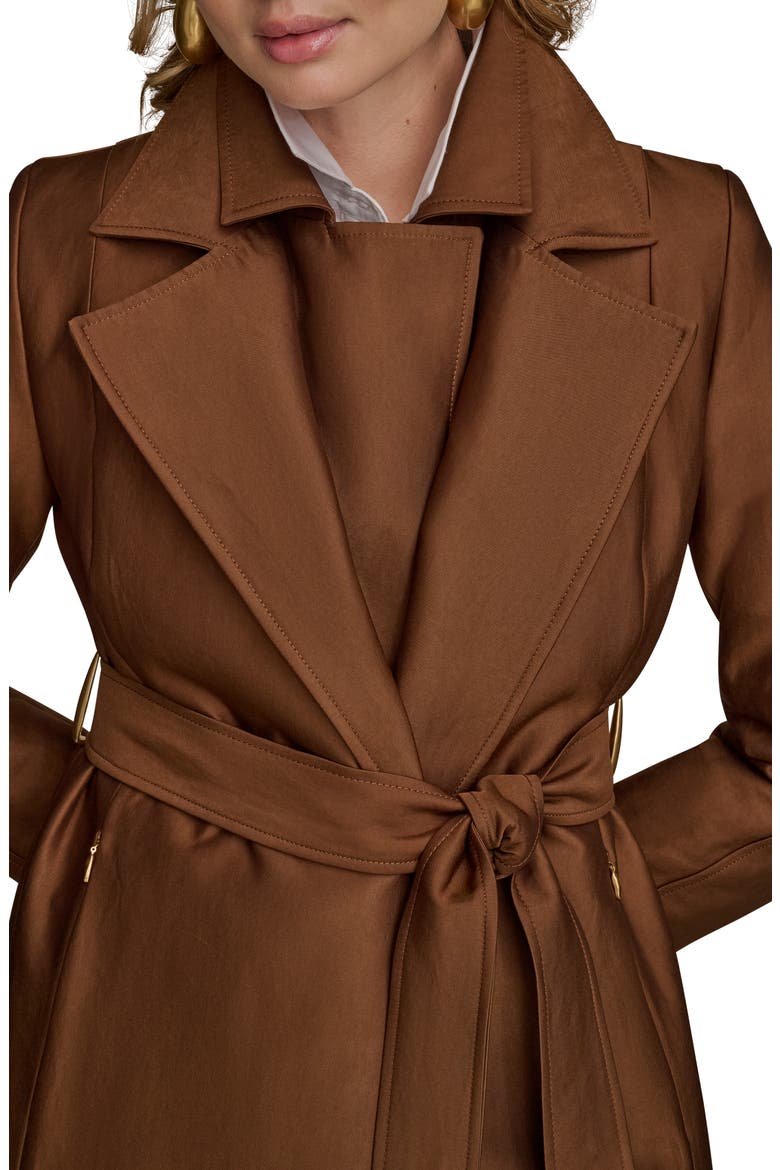 Double Collar Cotton Blend Trench Coat, Alternate, color, TOBACCO