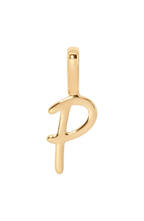 Script Initial Charm Gold Vermeil