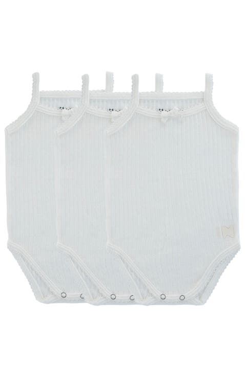 Pointelle Girls Bodysuit, Three Pack