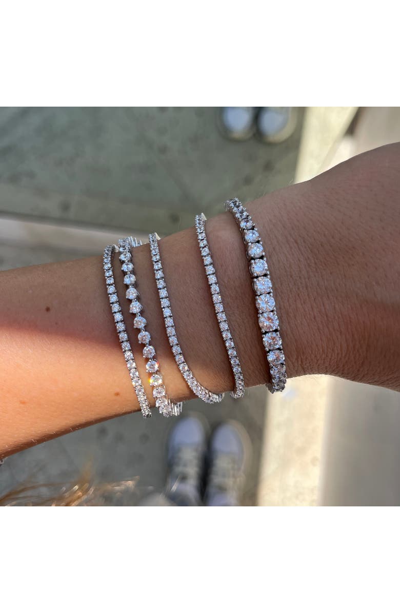 Leni James The Jaimie Graduated Tennis Bracelet, Alternate, color, Silver
