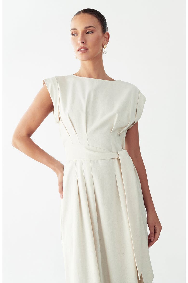 Lecia Midi Dress, Alternate, color, Natural