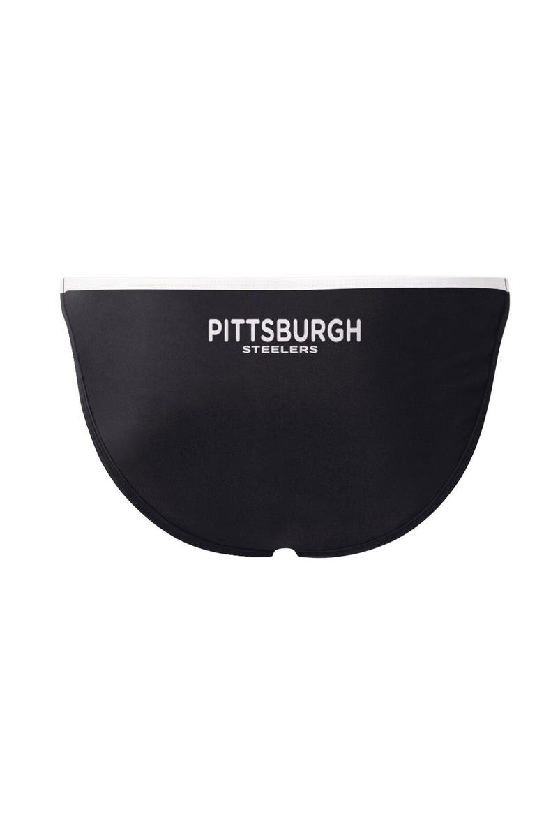 Women's G-III 4Her by Carl Banks Black Pittsburgh Steelers Play Action Bikini Bottom, Alternate, color, Black