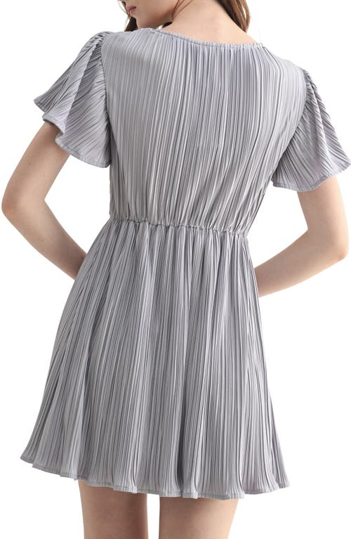 Lush Twist Front Plissé Dress