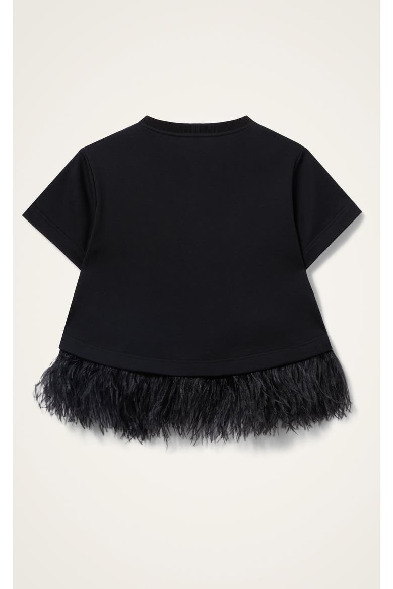 La Scala Tee With Feathers, Alternate, color, Honeysuckle Tricolor Jacquard