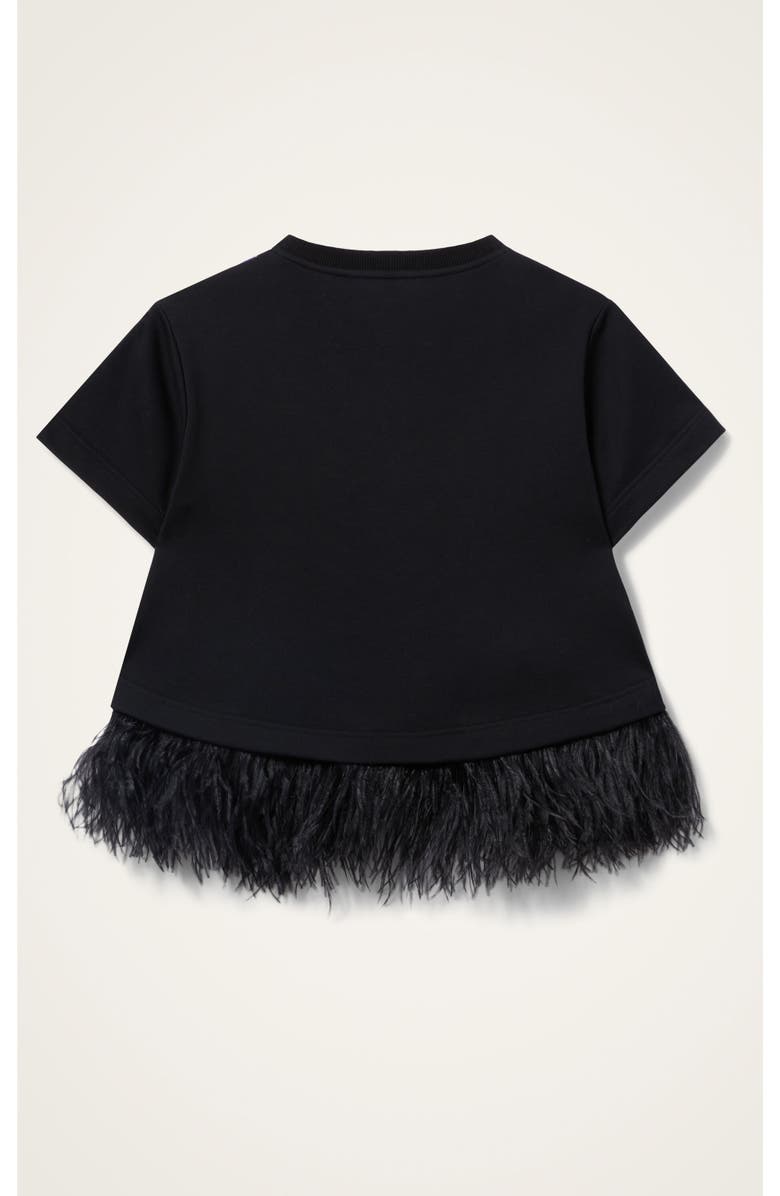 La DoubleJ La Scala Tee With Feathers, Alternate, color, Honeysuckle Tricolor Jacquard