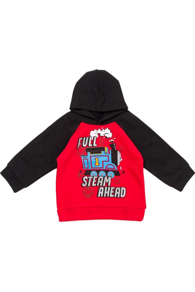 Fleece Hoodie, Main, color, Thomas Red Black