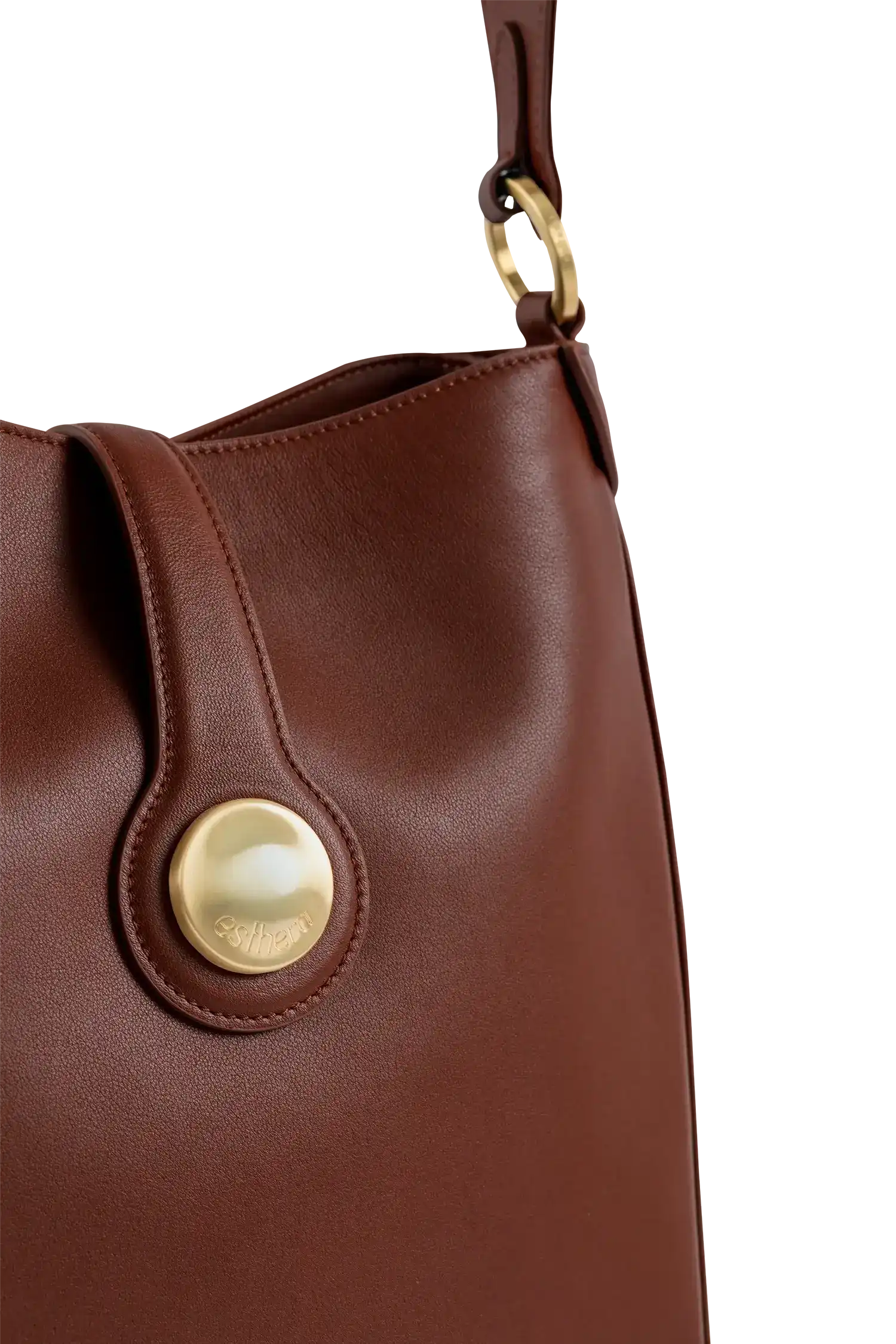 Esthera 9AM Leather Shoulder Bag, Alternate, color, Brown