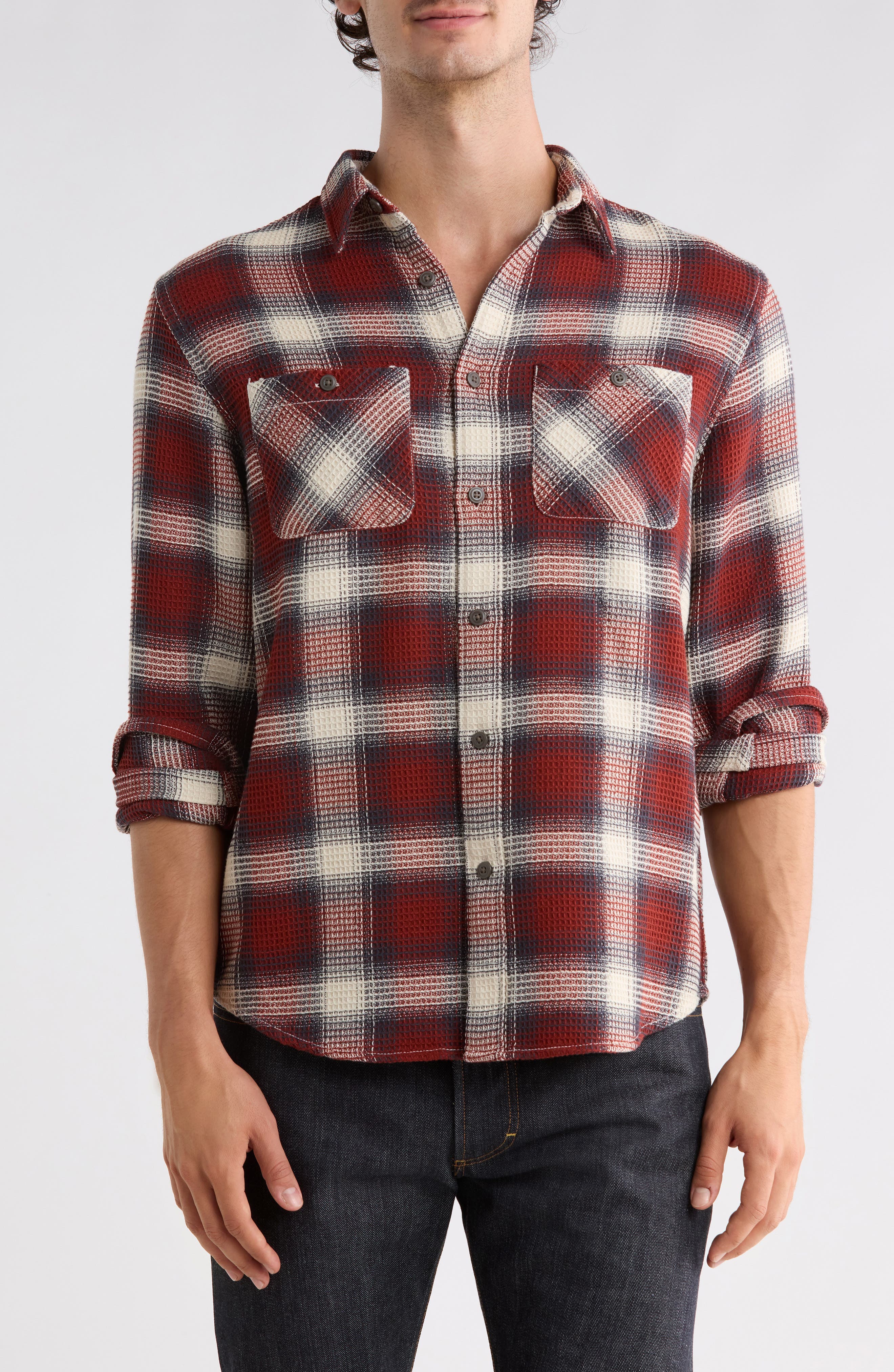 Mason Plaid Long Sleeve Waffle Shirt
