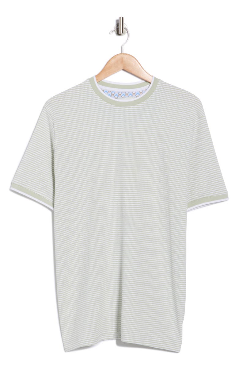 DENIM AND FLOWER Textured Crewneck T-Shirt, Main, color, Light Green