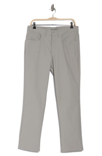 Calvin Klein Hi-stretch Tech 5-pocket Slim Pants In Drizzle