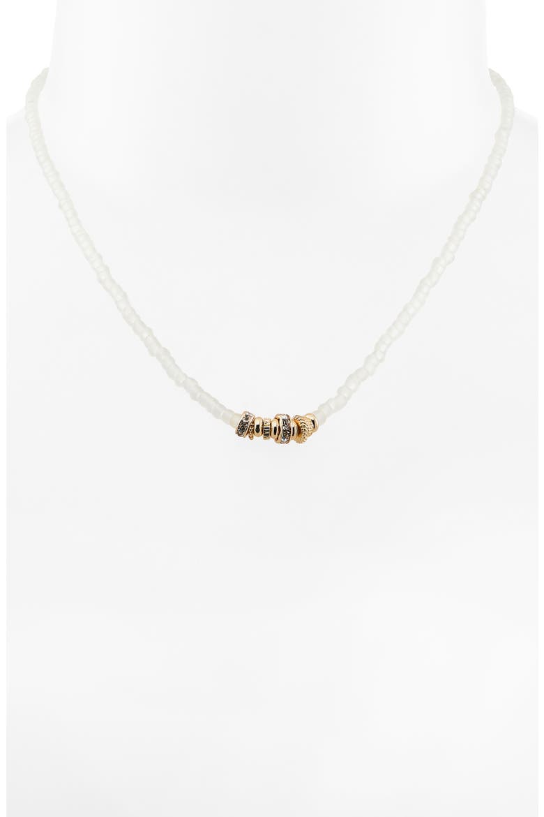 Beaded Rondelle Necklace, Alternate, color, CLEAR- WHITE- GOLD