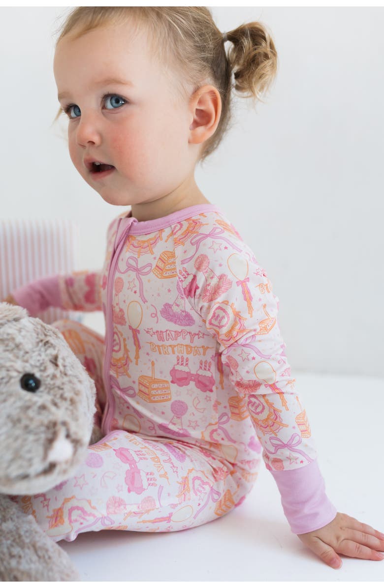 In My Jammers Birthday Zipper Romper, Alternate, color, Pink / Purple