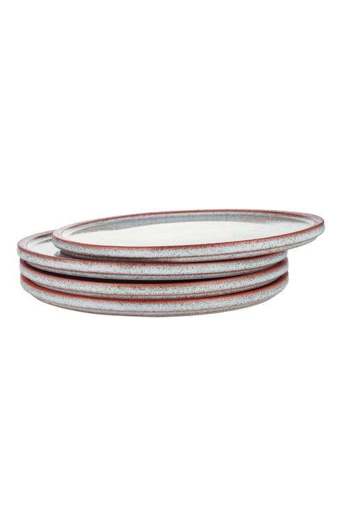 Stone Lain Vince Stoneware 4-piece Dinner Plate Set In Red