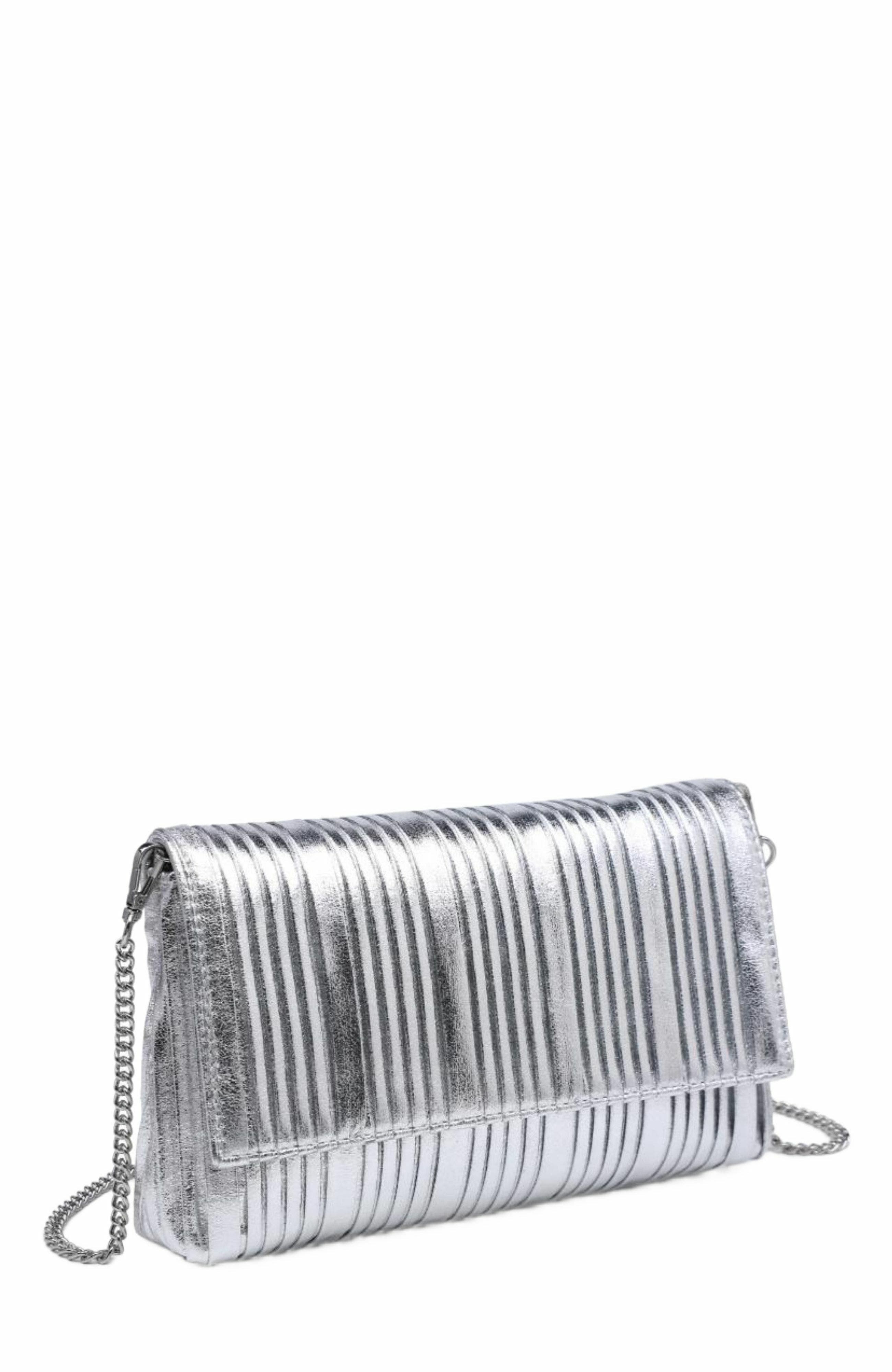 MODA LUXE Esmeralda Clutch, Alternate, color, Silver