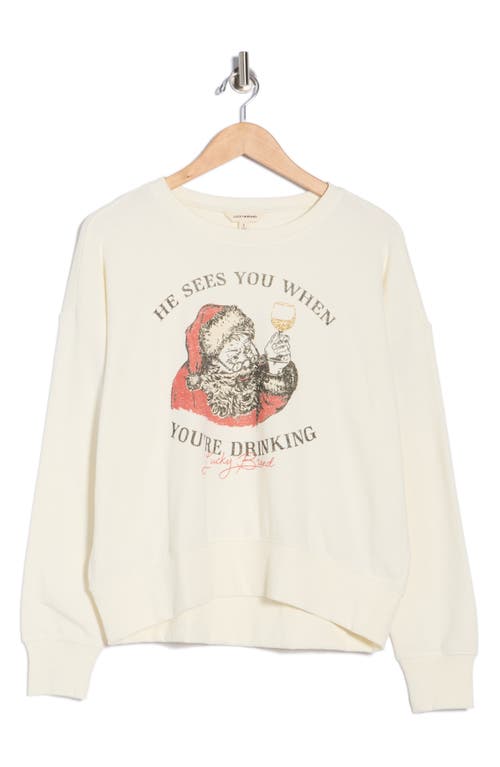 Lucky Brand Holiday Graphic Sweatshirt In Yellow