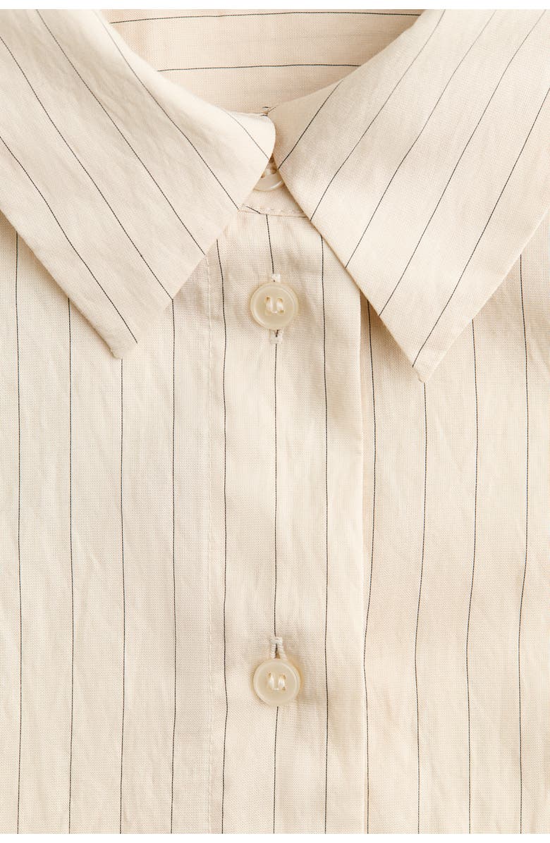 H&M Oversized Shirt, Alternate, color, Light Beige/Pinstriped
