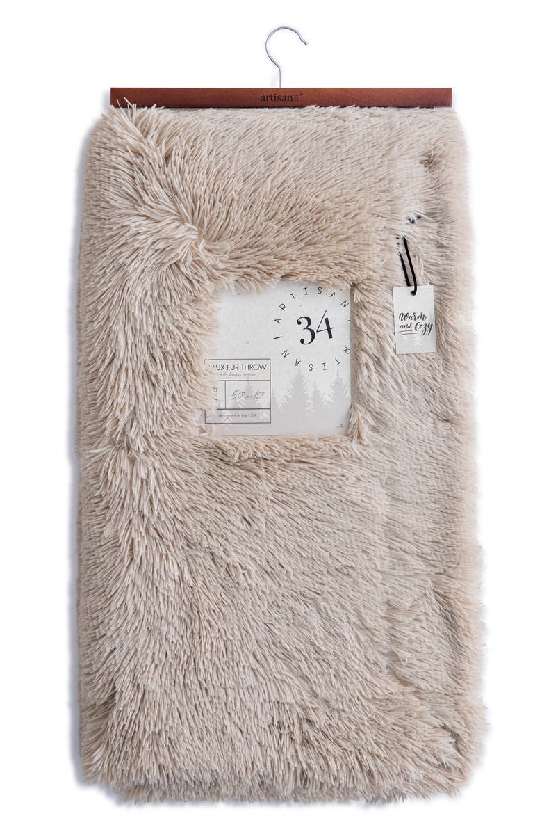 ARTISAN 34 High Pile Faux Fur Throw Blanket, Main, color, 