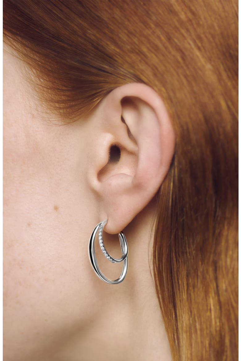 Medium Nura Wrap Hoop Earrings, Alternate, color, STERLING SILVER