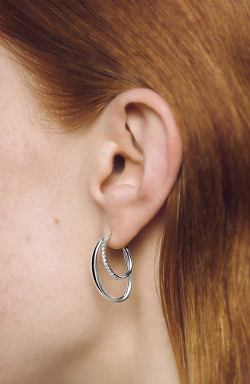 Monica Vinader Medium Nura Wrap Hoop Earrings In Silver