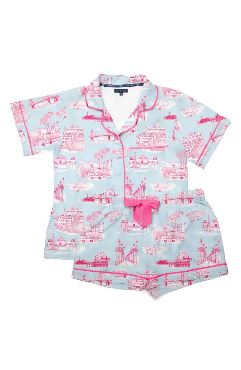 Katie Kime California Toile Short Pajamas, Alternate, color, Blue