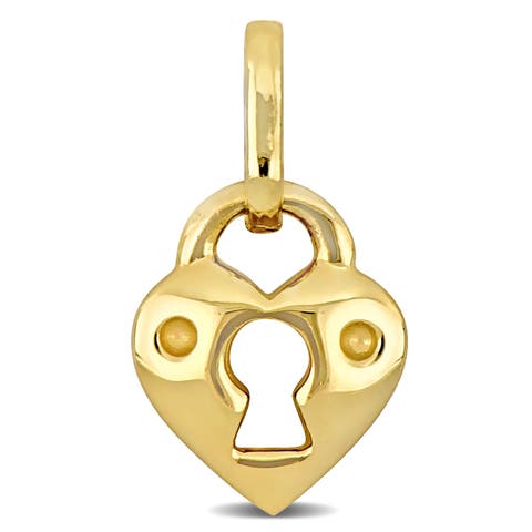Lock Pendant Charm 14k Yellow Gold